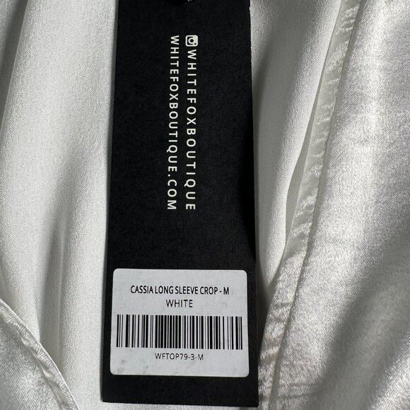 NWT White Fox CASSIA LONG SLEEVE Crop Blouse - Picture 5 of 7